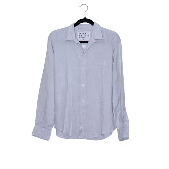 FRANK & EILEEN Barry Tailored Button-Up Shirt Mint Polka Dot Casual Women's M - Picture 1 of 15